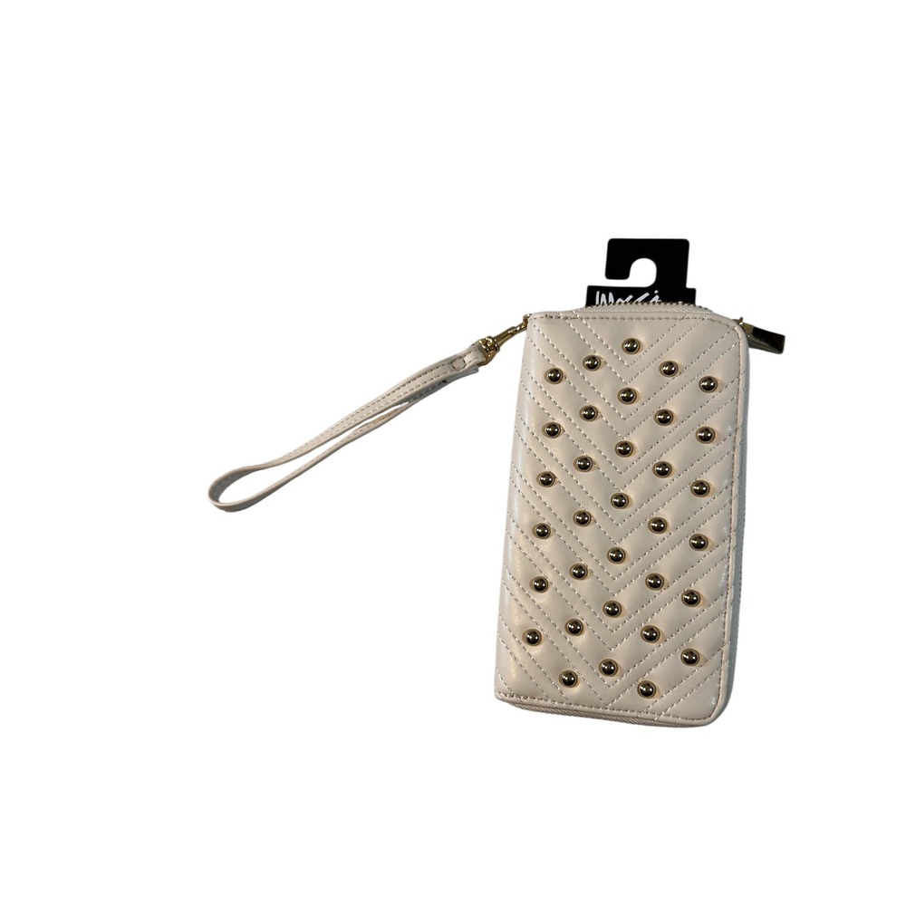 Women's Ivory Studded Quilted Wristlet‎ Wallet Clutch – Target NWT